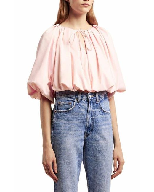 Rebecca Taylor Women's Blue Sateen Bubble Top