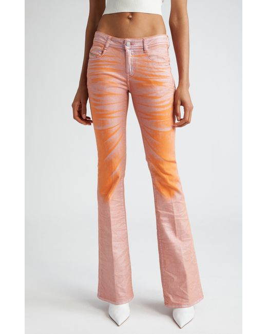 DIESEL Pink Diesel 1969 D-ebbey Low Waist Coated Flare Jeans
