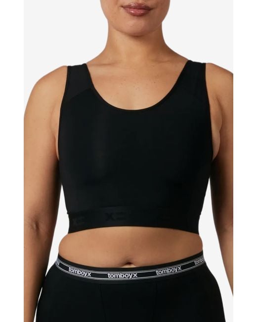 TOMBOYX Black Compression Plus Crop Top