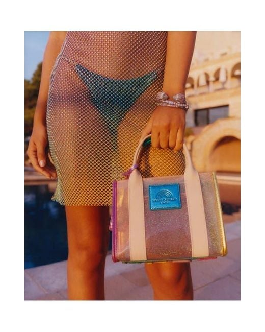 Kurt Geiger Pink Extra Small Southbank Vinyl Clear Tote