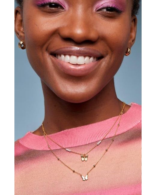 Estella Bartlett Metallic Butterfly Pendant Necklace