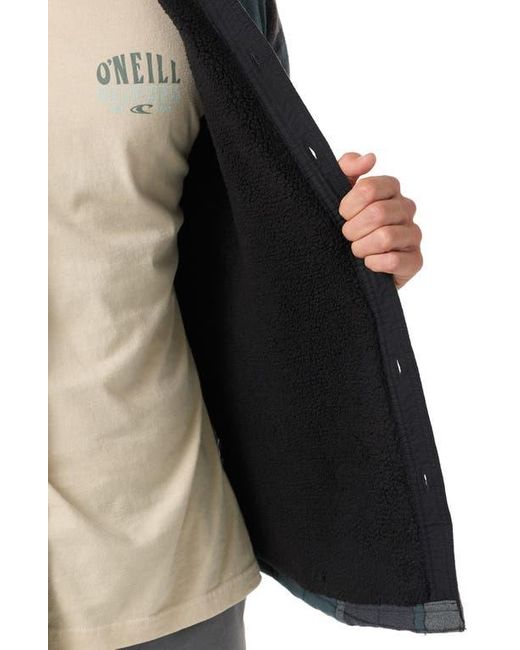 O'neill Sportswear Black Redmond Fleece Lined Button-Up Shirt Jacket for men