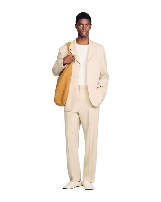 Sandro Natural Oversized Wool Suit Jacket for men
