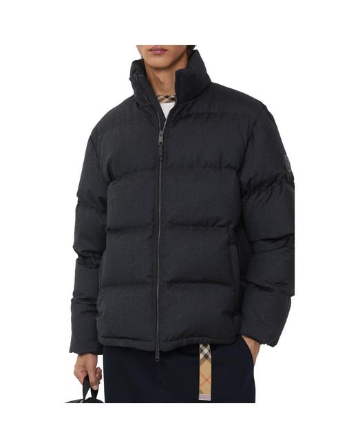 Burberry Men's Blue Wool Snowdon Puffer Jacket