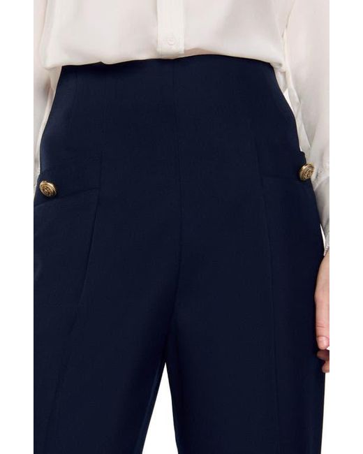 Sandro Blue Wide Legs Trousers