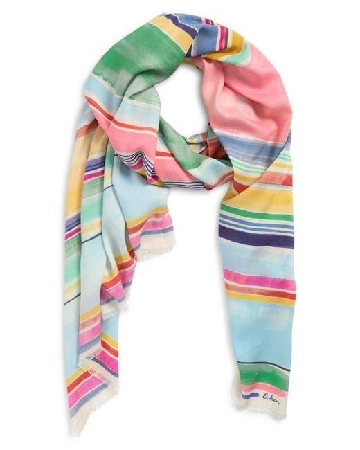 Echo Multicolor Painted Stripe Scarf