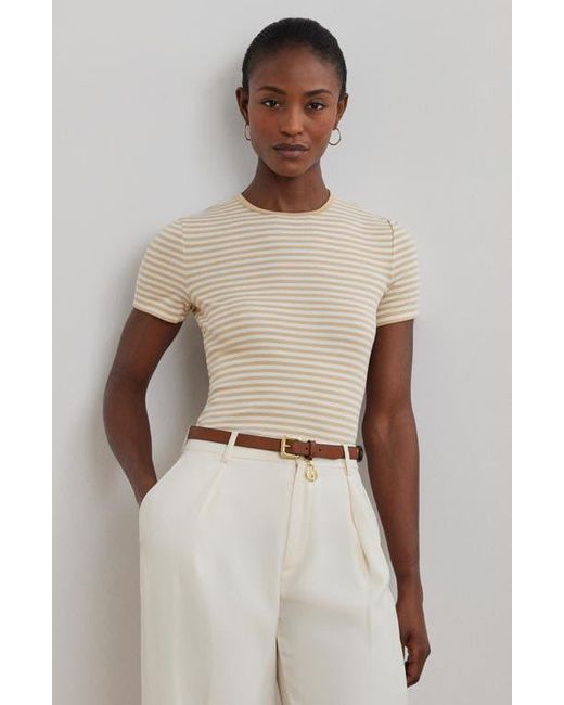 Ralph Lauren Multicolor Stripe Stretch Cotton Crewneck Top