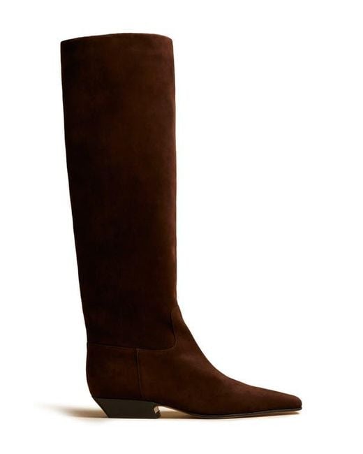 Khaite Brown Marfa Suede Knee High Boot