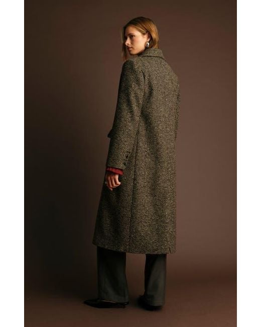 DELUC Brown Cameron Herringbone Coat