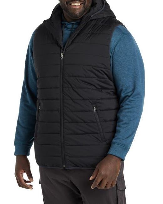 Society of One by DXL Blue Big & Tall Hooded Puffer Vest for men