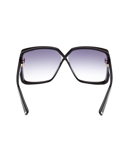Tom Ford Blue Yvonne 63mm Oversize Gradient Butterfly Sunglasses