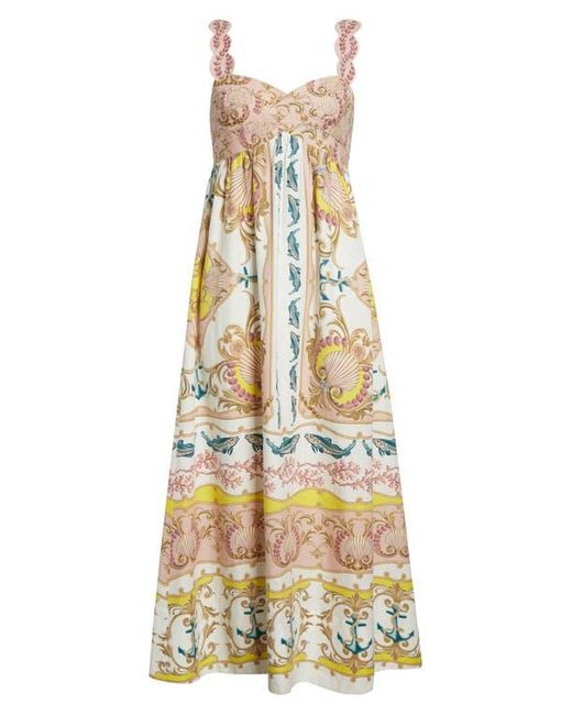 Farm Rio Metallic Maritime Magic Linen Blend Sundress