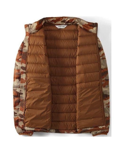 Lands' End Brown Wanderweight Ultralight Packable Down Jacket for men