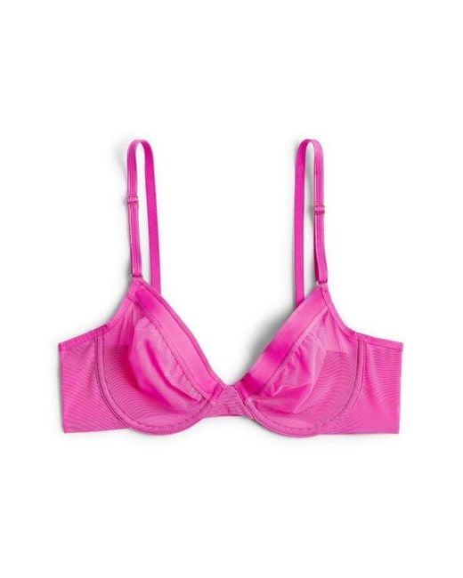 Hanky Panky Pink Underwire Unlined Mesh Plunge Bra