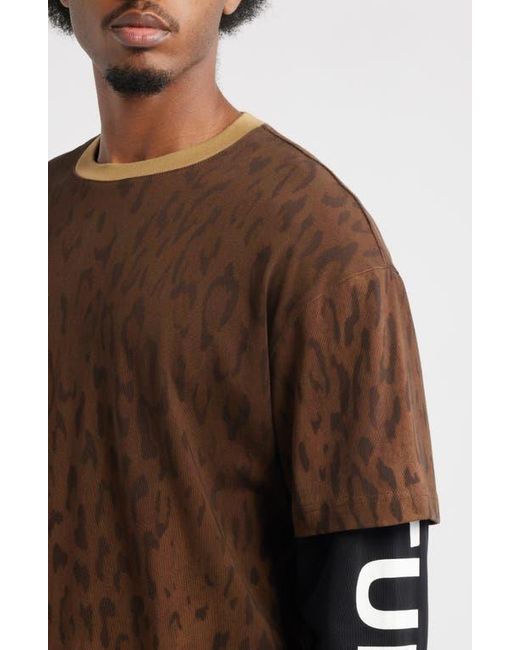 Saint Studio Brown Preda Layered Look T-Shirt for men