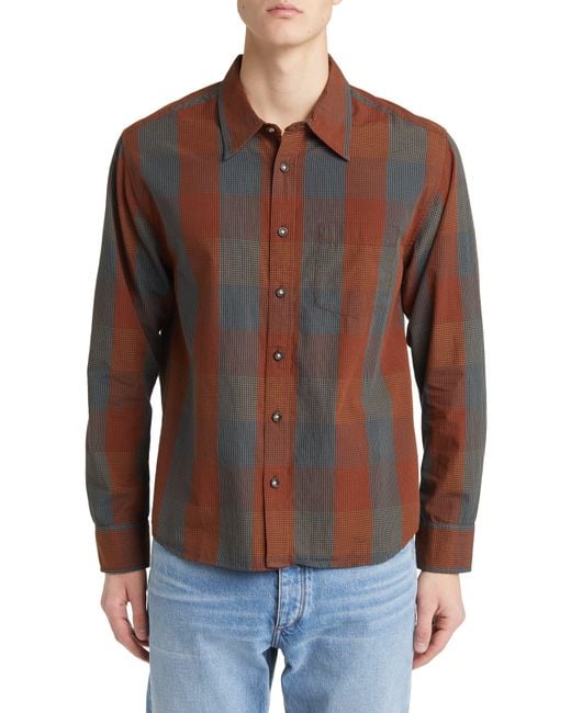 Corridor NYC Brown Electric Stripe Cotton Button-up Shirt for men