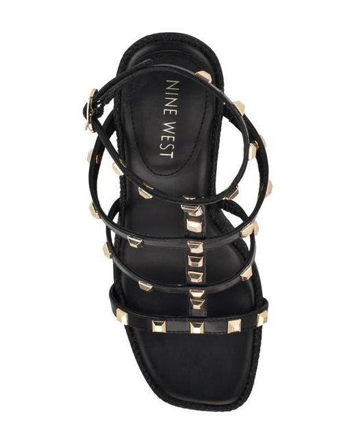 Sandali Con Zeppa Nine West Sardis, Punta Quadrata, Colore Oro, Tacco 9 Cm, Taglia 40 EU - 4