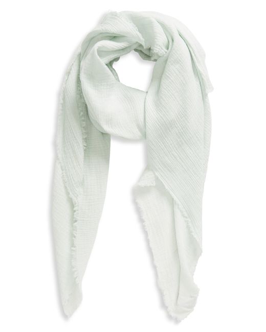 Nordstrom White Cotton Crinkle Scarf