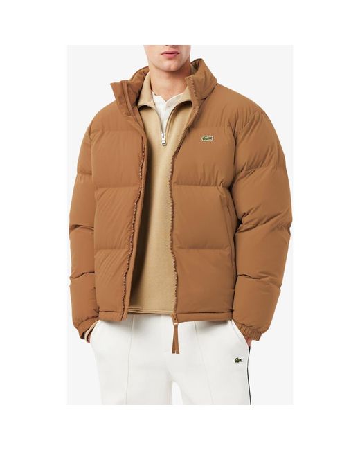 Lacoste Brown Water Repellent Down Puffer Jacket for men