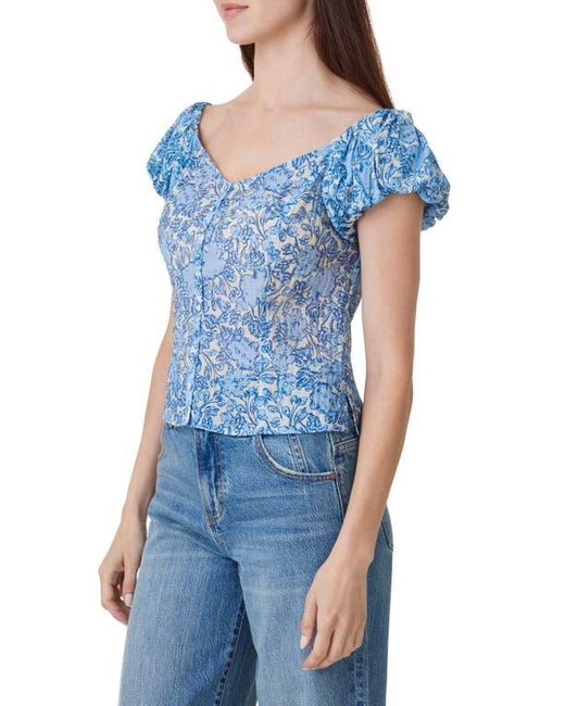 Habitual Blue Seamed Button-Up Top