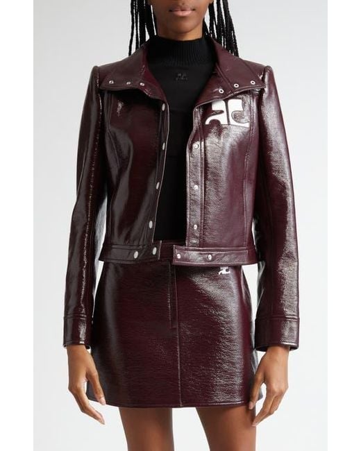 Courreges Brown Re-Edition Vinyl Jacket