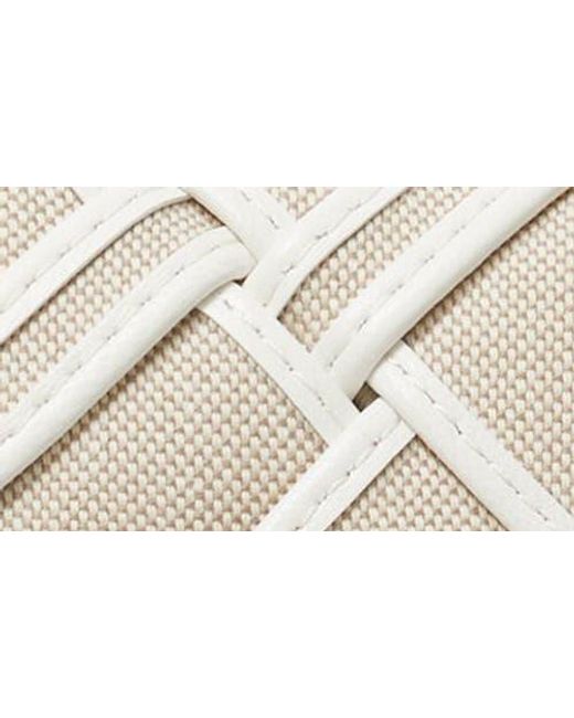 Tory Burch Natural Mini Kira Woven Canvas Convertible Crossbody Bag