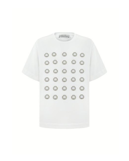 Nocturne White Metal Ring Detailed T-shirt