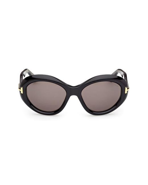 Tom Ford Brown 55Mm Oval Sunglasses