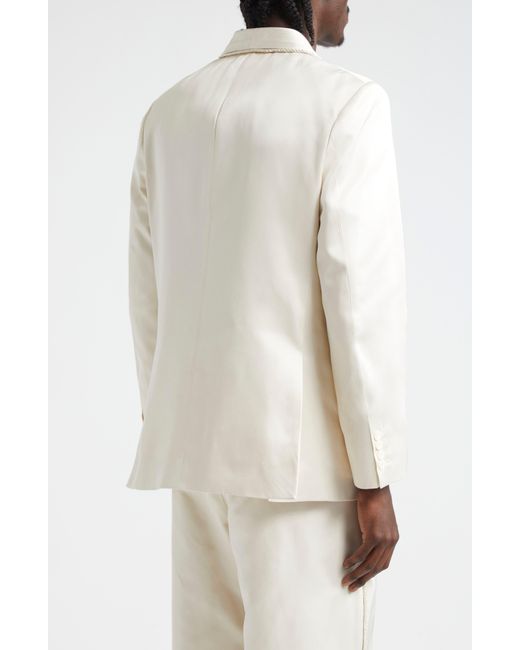 Bode White Shawl Collar Silk Twill Tuxedo Jacket for men
