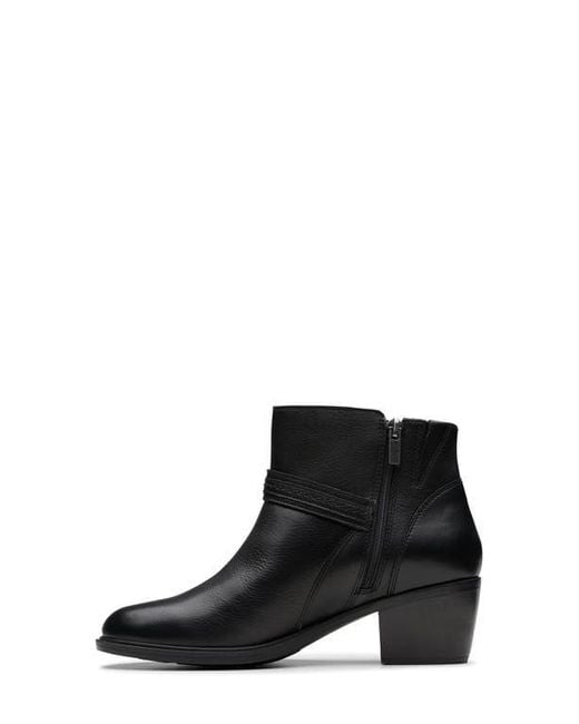 Clarks Black Neva Buckle Bootie