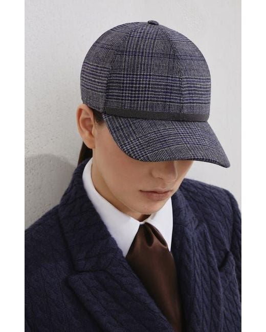 Brunello Cucinelli Gray Prince Of Wales Baseball Cap