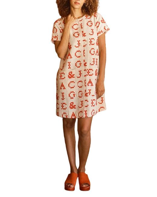 Ace & Jig Multicolor Nat Button Front Mini Shift Dress
