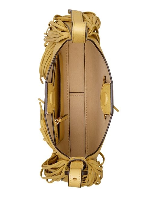 Tory Burch Miller Fringe Small Leather Shoulder Bag in Yellow Lyst