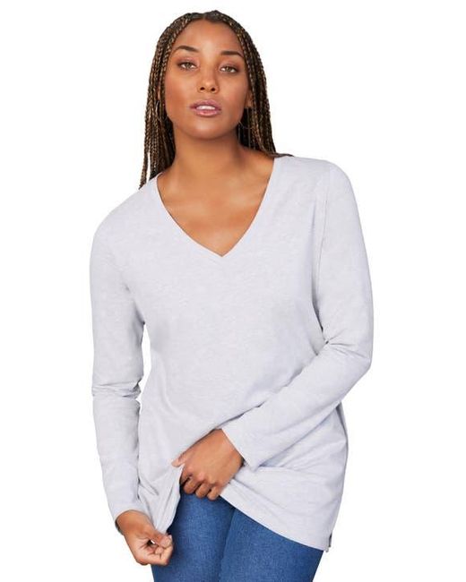 June + Vie White Long-Sleeve V-Neck One + Only Tunic