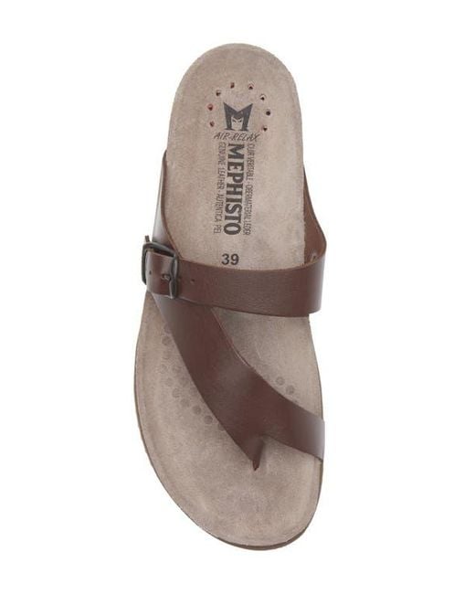 Mephisto Brown Helen Toe Loop Sandal