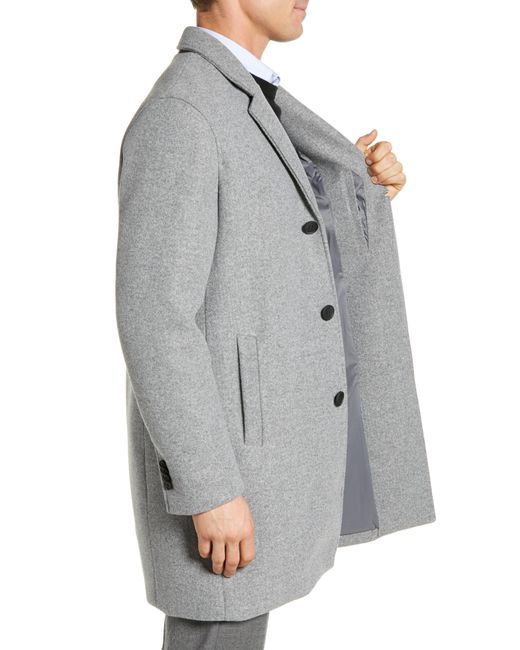 Cole Haan Gray Regular Fit Stretch Wool Coat for men