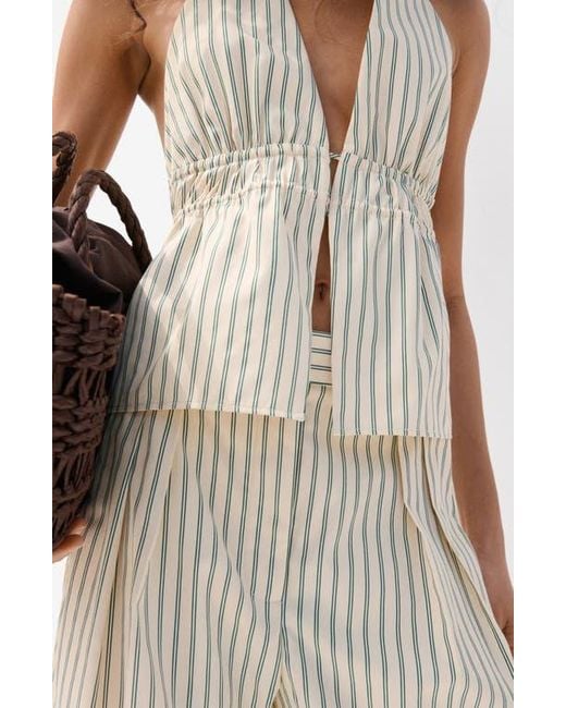 Mango Natural Tatin Backless Halter Top
