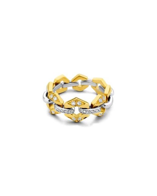 DRIES CRIEL Metallic Flow Diamond Link Ring
