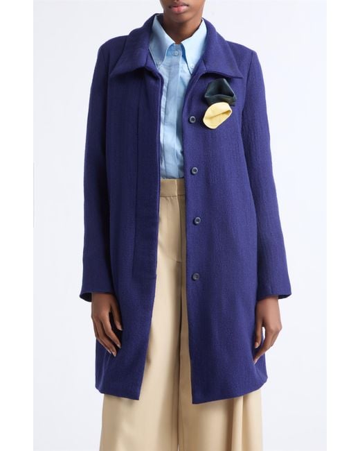 KÚR Blue High Neck Wool Jacket