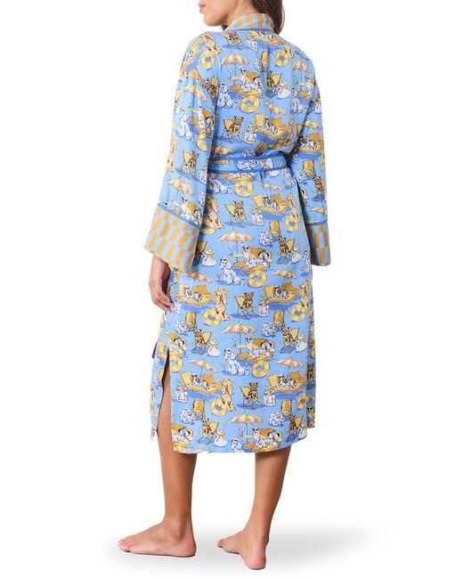Printfresh Blue Satin Robe