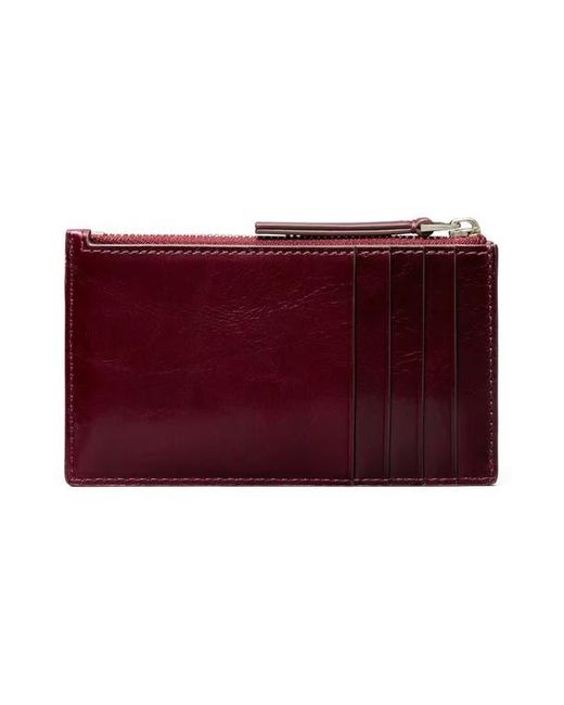 Tory Burch Red Small Kira Quilted Leather Card Case