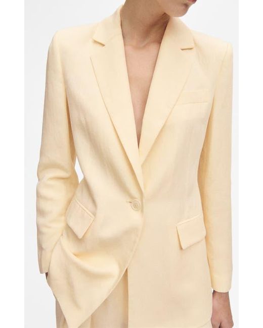 Mango Natural Notch Lapel Blazer