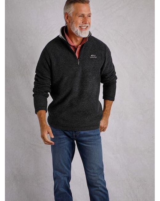 Weird Fish Black Newark 1/4 Zip Grid Fleece for men