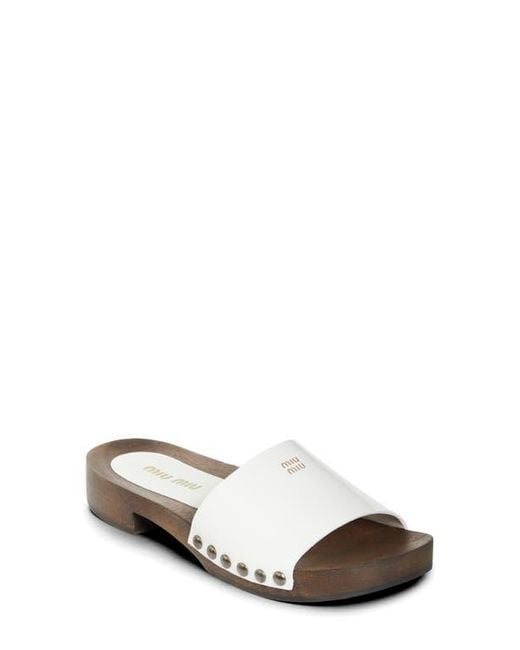 Miu Miu Clog Slide Sandal | Lyst