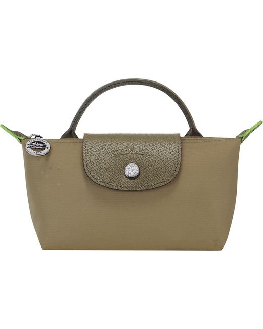 Longchamp Green Le Pliage Recycled Canvas Cosmetics Case