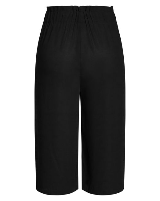 City Chic Black Easy Crop Belted Pants