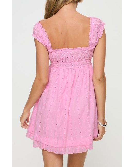 Princess Polly Pink Carlita Eyelet Embroidered Minidress