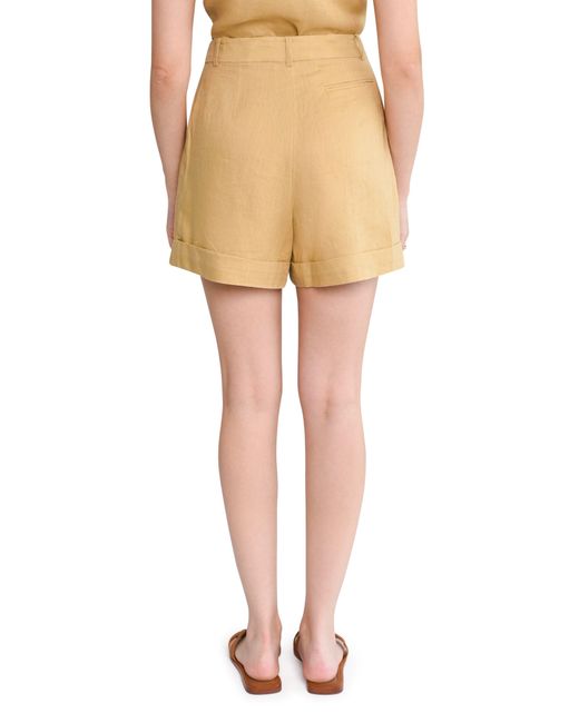 Wayf Natural On The Road Linen Blend Shorts