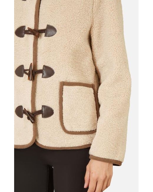 Yumi' Natural Tailored Borg Toggle Jacket