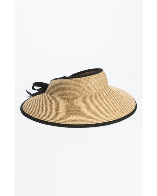 Helen Kaminski Natural Mita Packable Raffia Visor